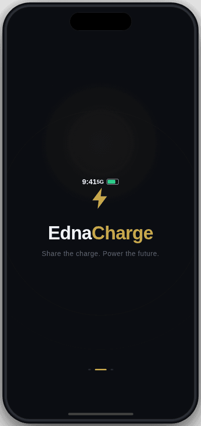 EdnaCharge app: splash screen